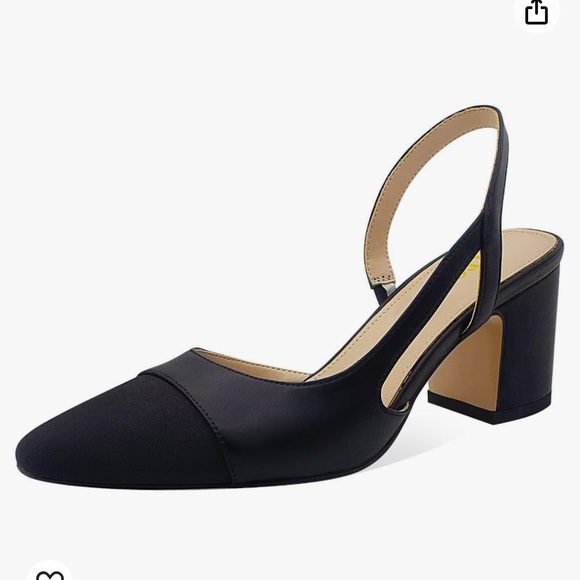 Slingback Heels Strap Closed Round Toe Heels Dress Casual Size 36 ( 7 ) - Picture 4 of 12